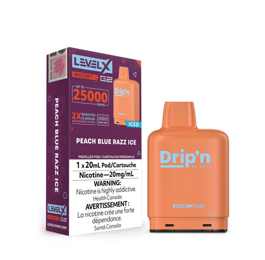 Dripn level X peach blue razz ice 25k ( provincial)