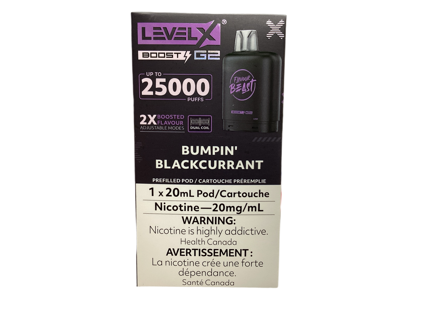Flavour beast Level X boost G2 25k Bumpin’ blackcurrant (Provincial Tax)
