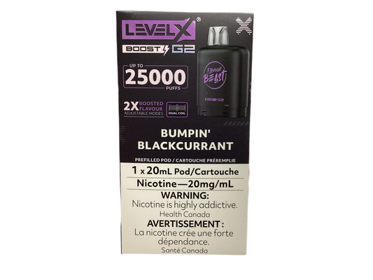 Flavour beast Level X boost G2 25k Bumpin’ blackcurrant (Provincial Tax)