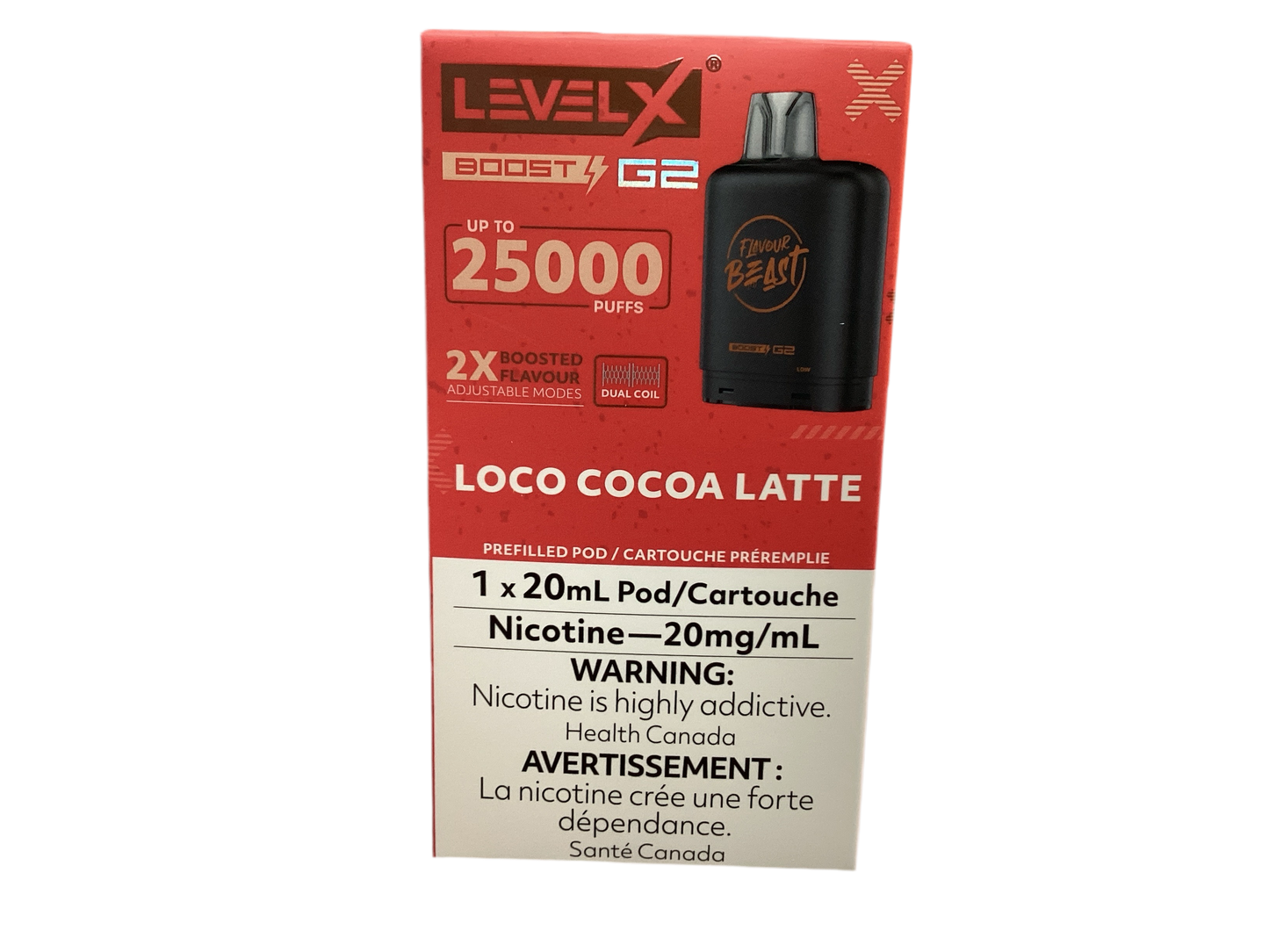 Flavour beast Level X boost G2 25k Loco cocoa latte (Provincial Tax)