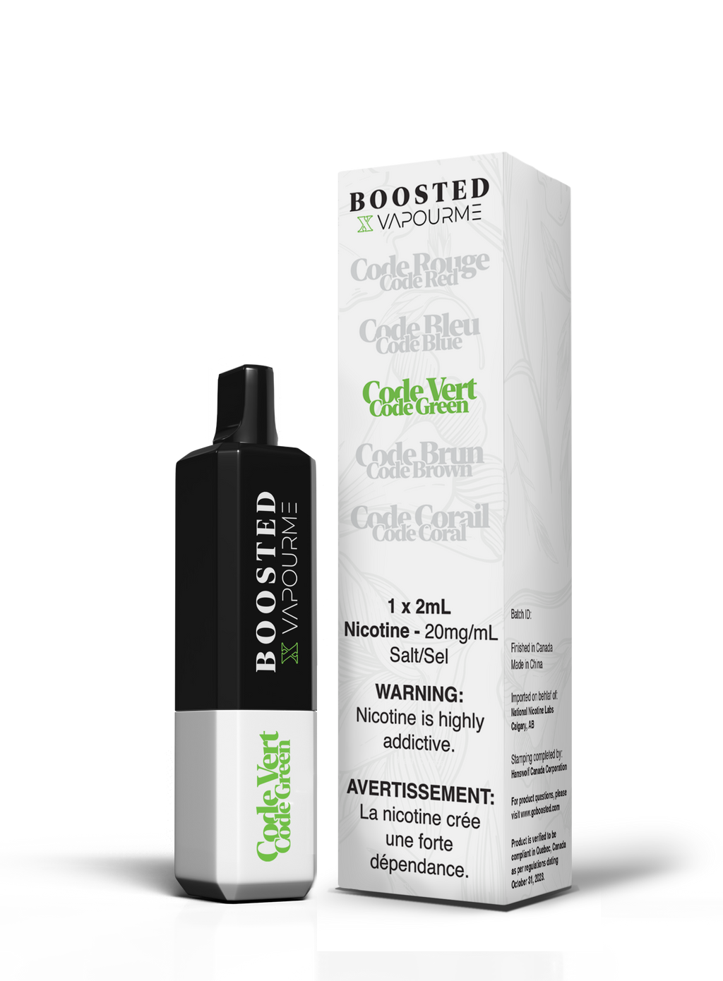 Boosted Vapourme Disposable Code Green (20mg/ml) Vape Royale Boosted Vapourme Disposable Code Green (20mg/ml) Vape Royale