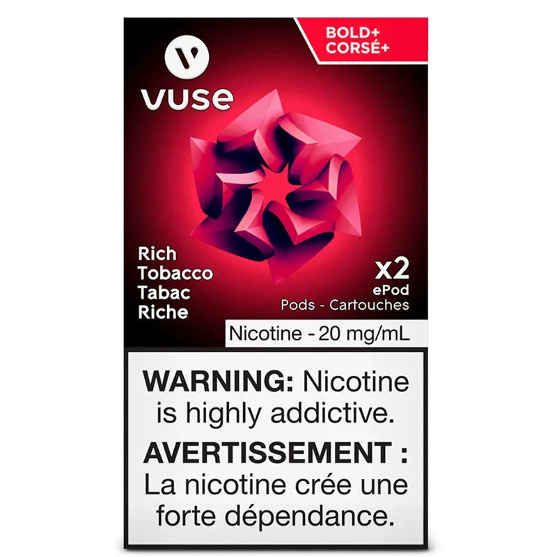 Vuse Pods Rich Tobacco Vuse ePod X2 Rich Tobacco Bold+ VUSE Alto Rich Tobacco Pods (2 Vuse Pods Rich Tobacco Vuse ePod X2 Rich Tobacco Bold+ VUSE Alto Rich Tobacco Pods (2