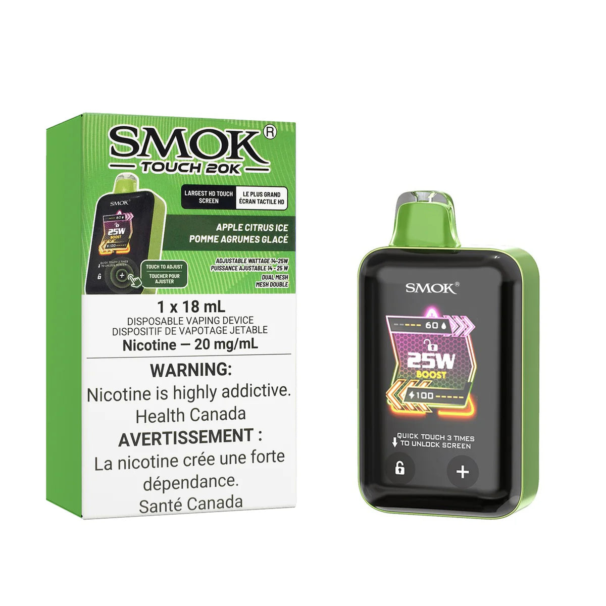 Smok touch 20k Apple citrus ice (Provincial tax)