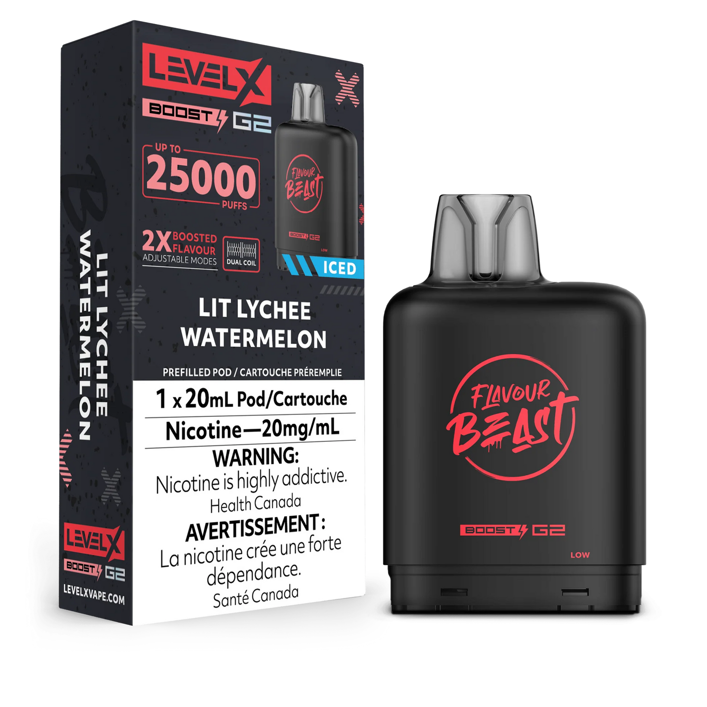Flavour beast Level X boost G2 25k Lit lychee watermelon (provincial tax)