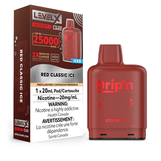 Level X Drip’n boost pod G2 25k Red Classic Ice*