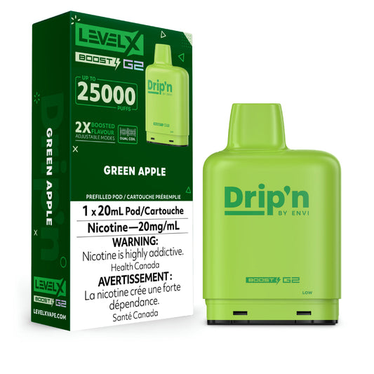 Level X Drip’n boost pod G2 25k Green Apple*