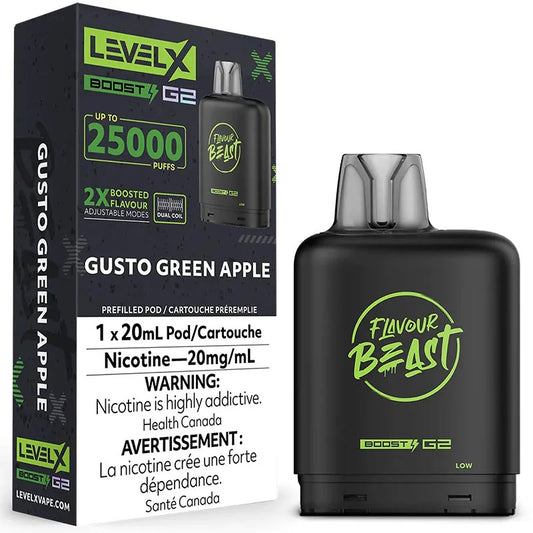 Flavour beast Level X boost G2 25k Gusto Green Apple *