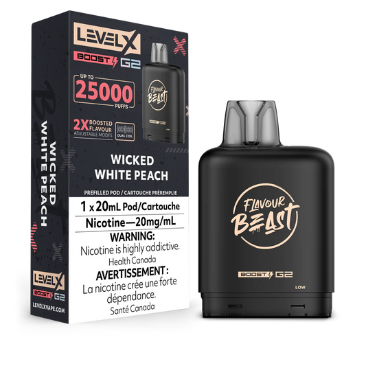 Flavour beast Level X boost G2 25k Wicked White Peach *