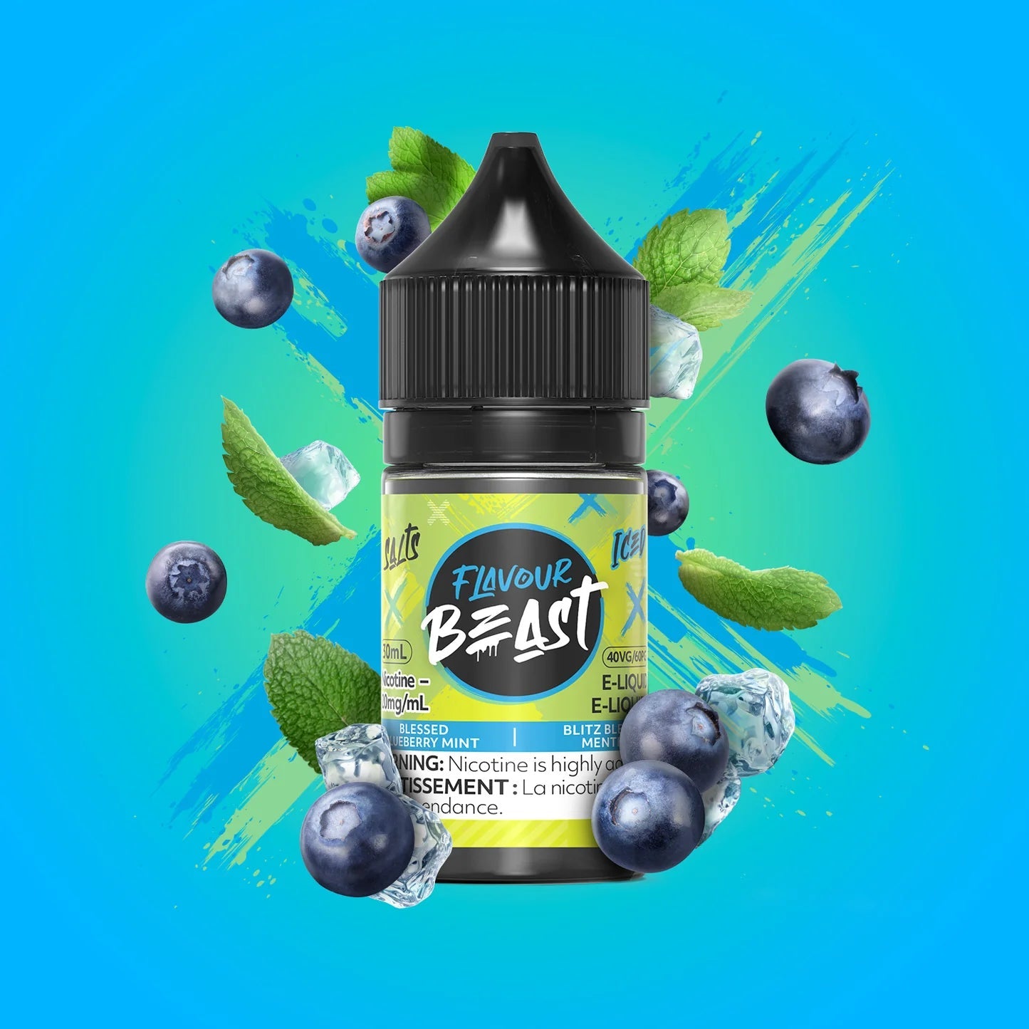 Flavour beast e-liq blessed blueberry mint 10mg/30ml*