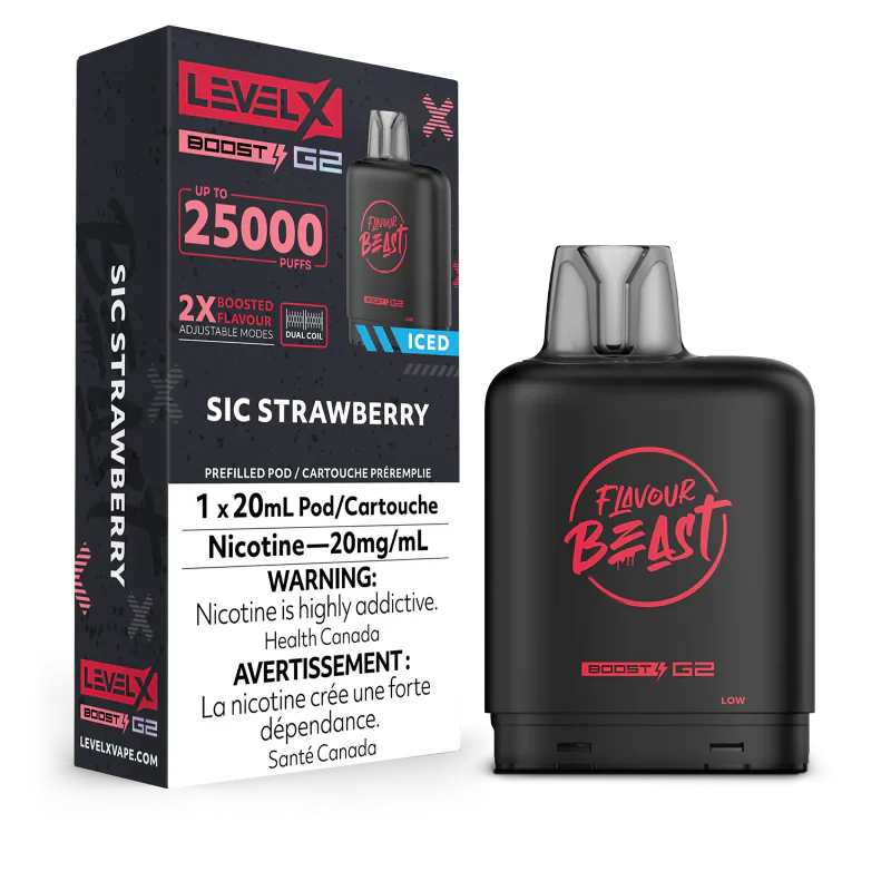 Flavour beast Level X boost G2 25k Sic Strawberry (Provincial Tax)