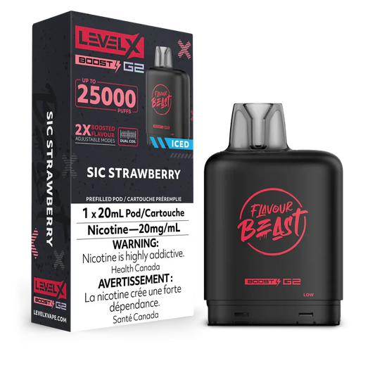 Flavour beast Level X boost G2 25k Sic Strawberry (Provincial Tax)