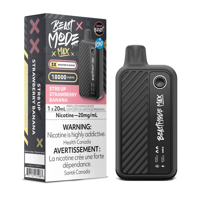Flavour beast mode max 18k STR8 UP Strawberry Banana*