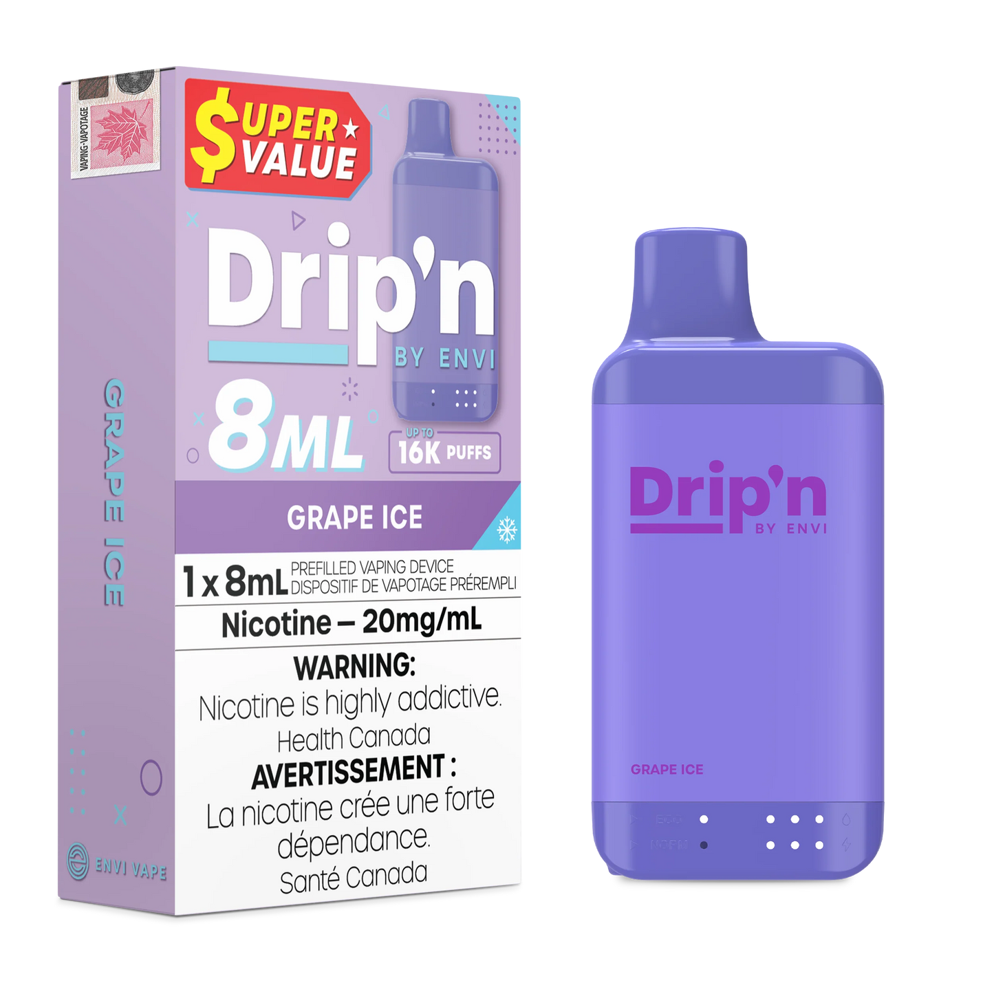 16k Dripin 8ml Grape ice 20mg*
