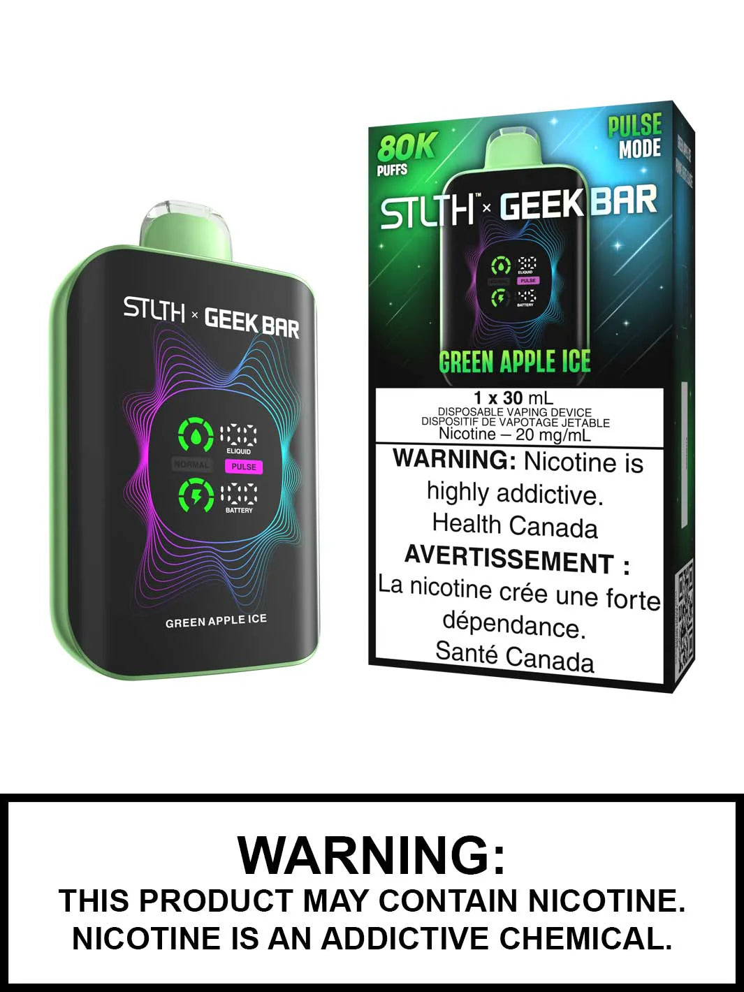 Stlth X Geek bar 80k green apple ice