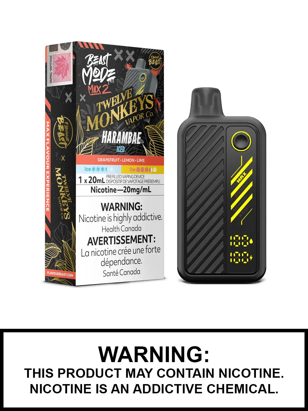 Flavour beast Max2 X Twelve monkeys Vapor 50k Harambae (provincial)