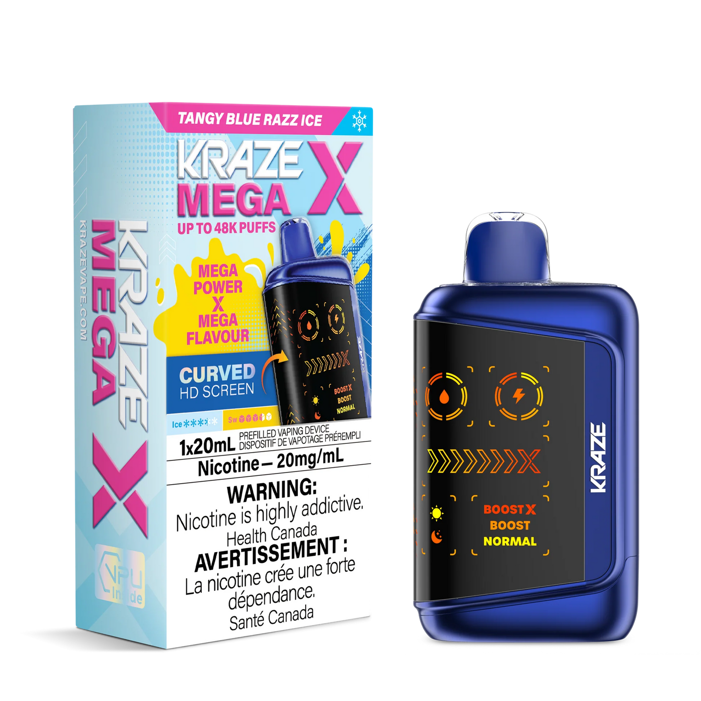 Kraze Mega X 48k Tangy Blue Razz