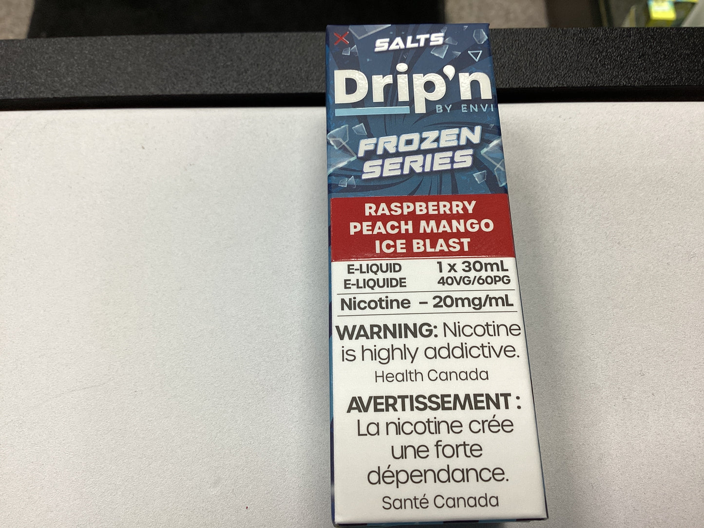 Dripn E liquid raspberry peach mango ice blast 20mg/30ml (provincial tax)