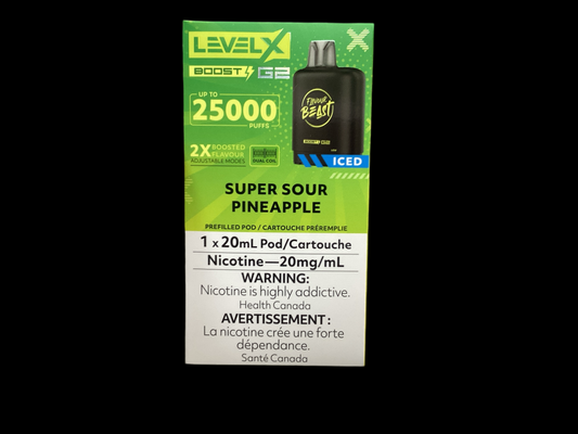 Level X boost g2 25k super sour pineapple