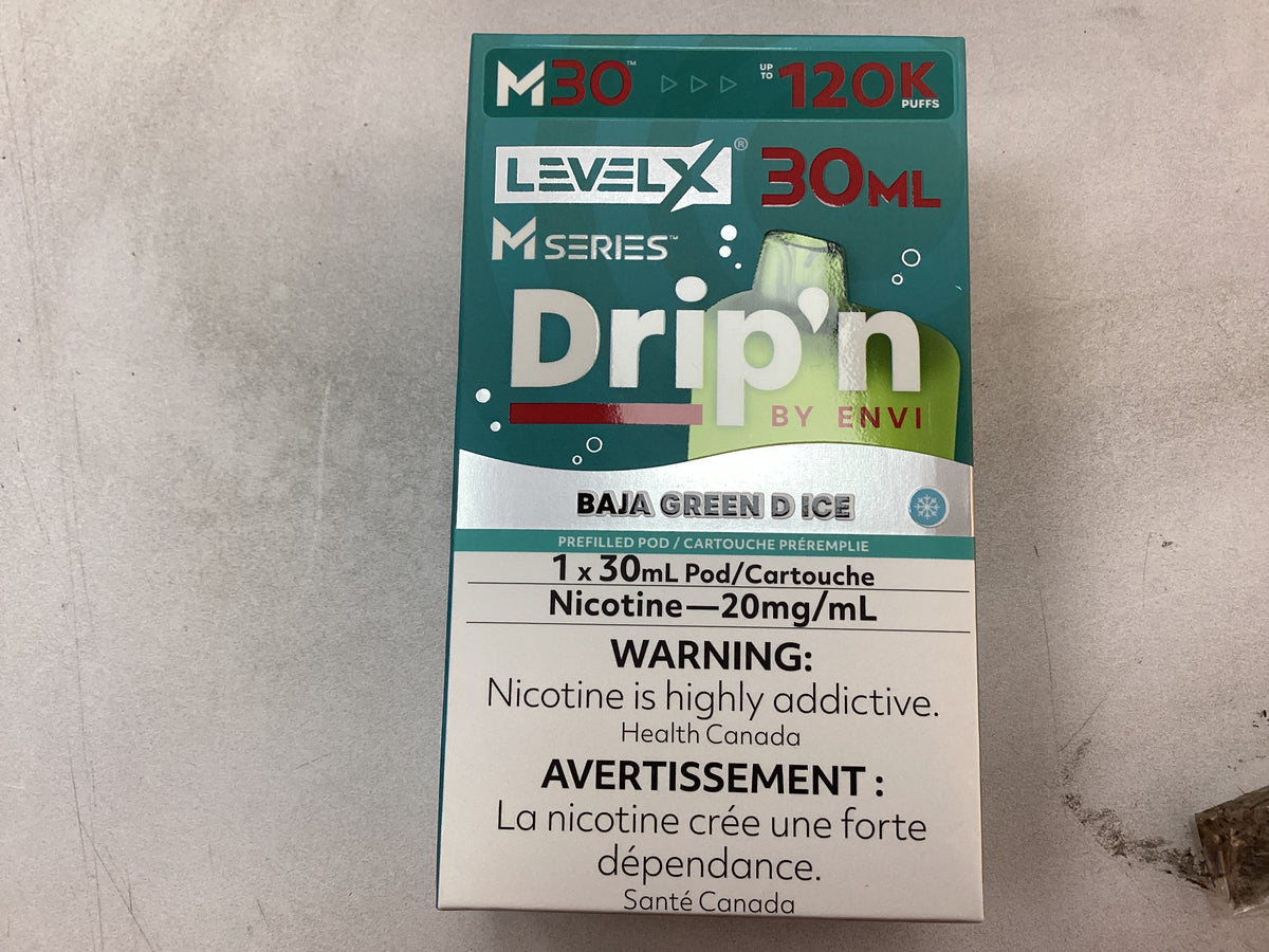 Level X M series pod 30ml Drip’n Baja Green D Ice 20mg