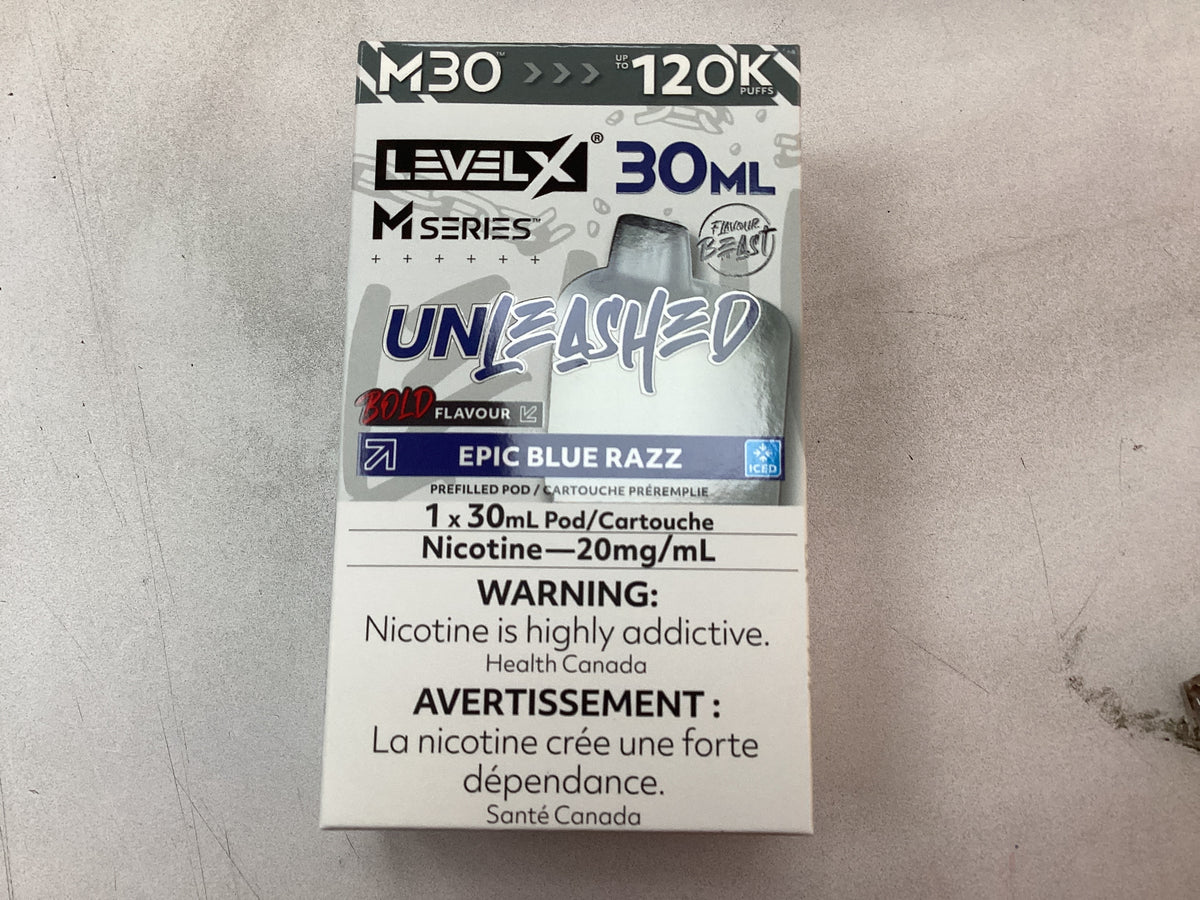 Level X M Series Pod 30ml Unleashed Epic Blue Razz Iced 20mg