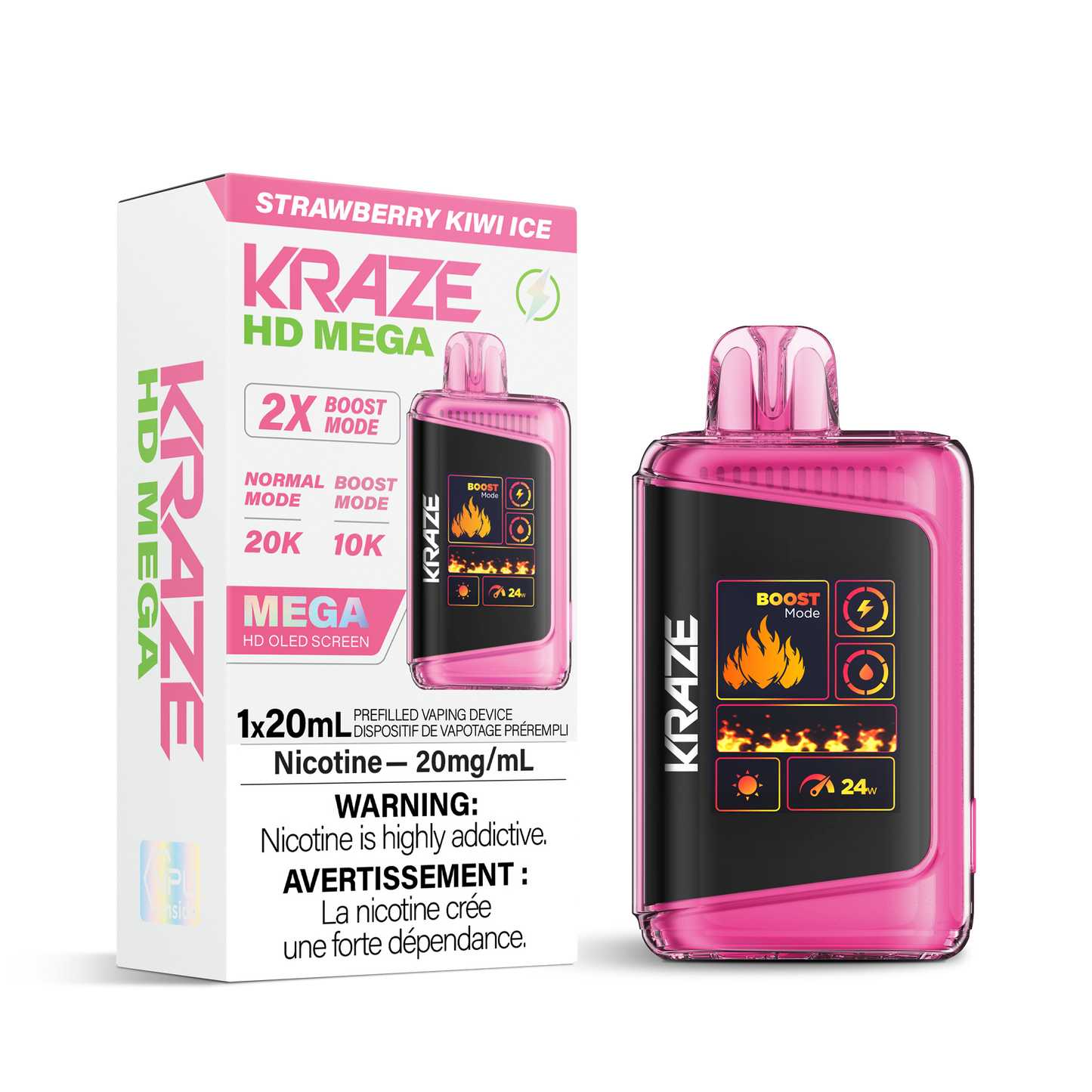 KRAZE 20k Strawberry Kiwi Ice (Provincial Tax)