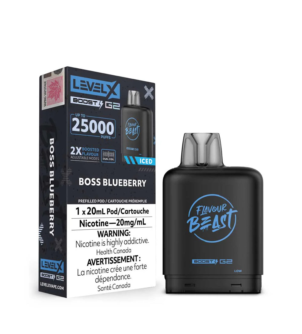 Level X boost g2 25k Bomb blue razz