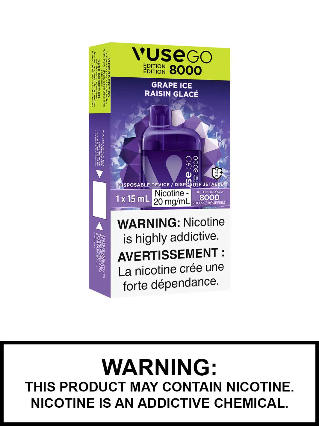 Vuse GO 8000 Grape ice (Provincial Tax)