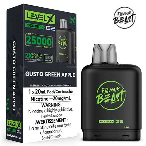 Flavour beast Level X boost G2 25k Gusto green apple (Provincial Tax)