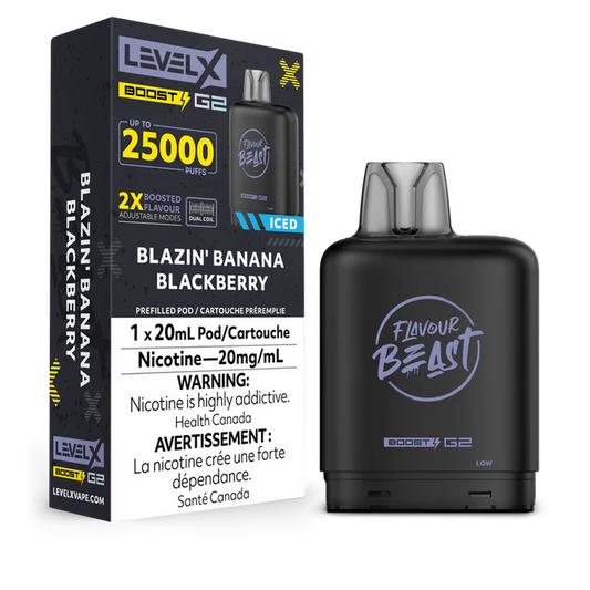 Flavour beast Level X boost G2 25k Blazin banana blackberry (Provincial Tax)