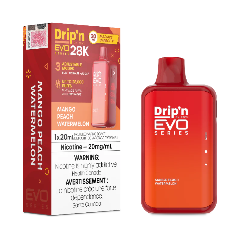 Dripn Evo 28k Mango Peach Watermelon ( provincial tax)