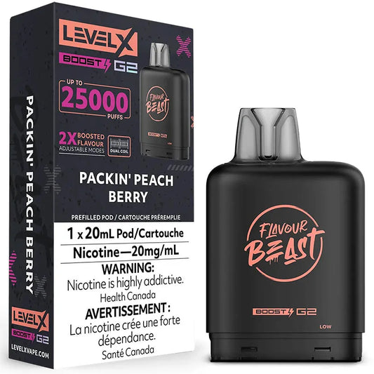 Flavour beast Level X boost G2 25k Packin Peach Berry*