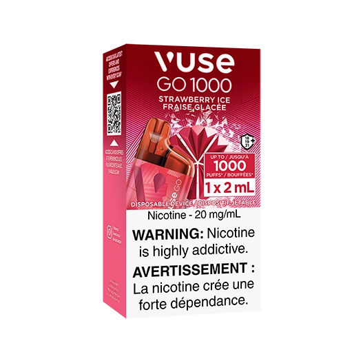 Vuse go 1000  Strawberry Ice (Provincial Tax)