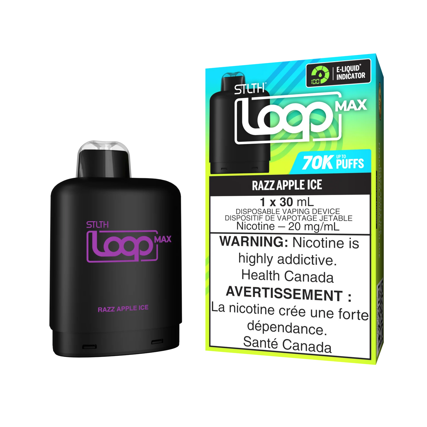 Stlth Loop Pods 70k Razz Apple Ice (Provincial tax)