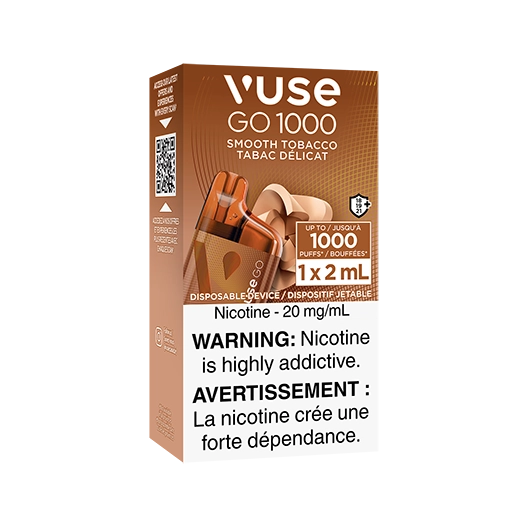 Vuse go 1000 smooth tobacco 20mg (Provincial Tax)
