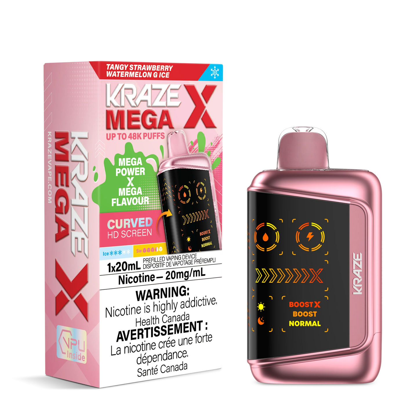 Kraze Mega X 48k Tangy Strawberry Watermelon G Ice