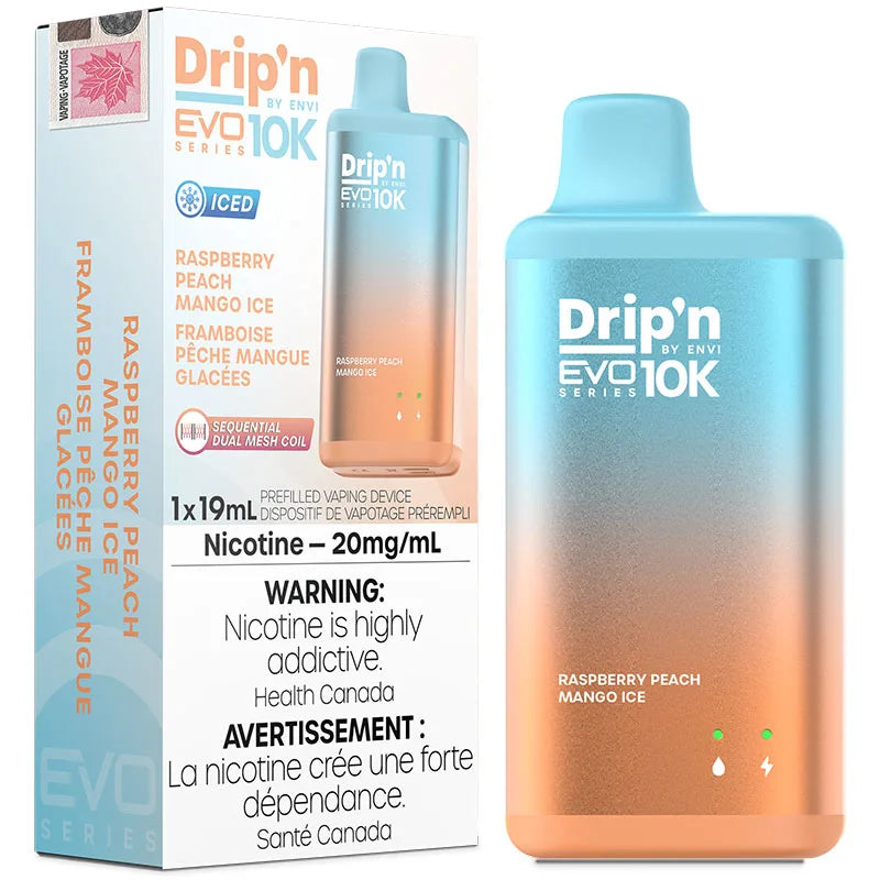 Dripn Evo 10k Raspberry Peach Mango Ice