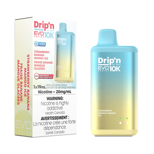 Dripn Evo 10k Strawberry Banana Mango Ice