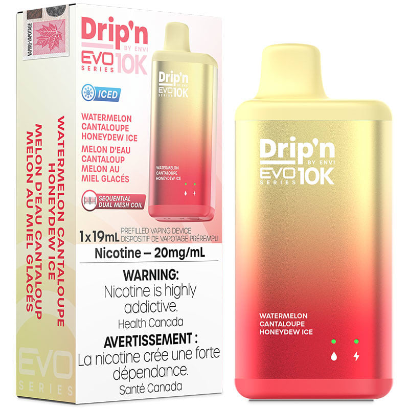 Dripn Evo 10k Watermelon Cantaloupe Honeydew Ice