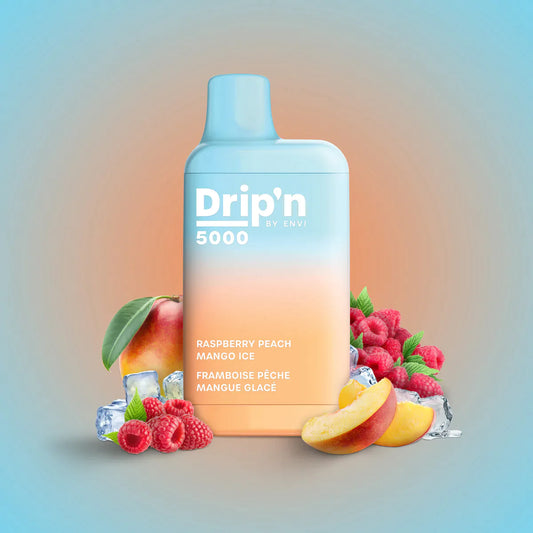 Dripn 5000 raspberry peach mango ice